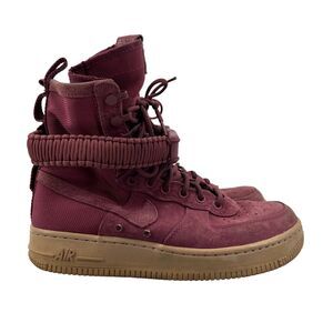 Nike Women 7.5 Air Force 1 High Sneaker Ankle Strap Vintage Wine Shoe AJ1700-600